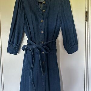 Who What Wear Blue Bishop Sleeve Dress